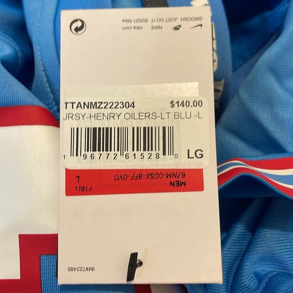 NIKE MEN’S TENNESSEE TITANS #22 DERRICK HENRY OILERS GAME JERSEY LIGHT BLUE - L - Picture 5 of 6